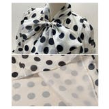 トレンドライクに着こなせるボウタイリボンのシアードットパフスリーブブラウス | Sawa a la mode | 詳細画像23