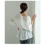 夏風感じるゆったり華奢見えなドロストペプラムブラウス レディース ファッション | Sawa a la mode | 詳細画像14