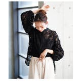 甘さを引いた大人のレースシアーふんわり袖シャツブラウス レディース ファッション | Sawa a la mode | 詳細画像13