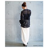 甘さを引いた大人のレースシアーふんわり袖シャツブラウス レディース ファッション | Sawa a la mode | 詳細画像18