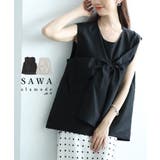 大胆リボンで惹き付けるノースリーブトップス レディース ファッション | Sawa a la mode | 詳細画像1