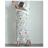 レトロな花が咲き乱れる花柄リブナロースカート レディース ファッション | Sawa a la mode | 詳細画像10