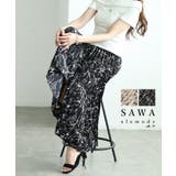 大人が穿きたくなる手書き風花柄プリーツワイドパンツ レディース ファッション | Sawa a la mode | 詳細画像1