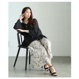 大人が穿きたくなる手書き風花柄プリーツワイドパンツ レディース ファッション | Sawa a la mode | 詳細画像6