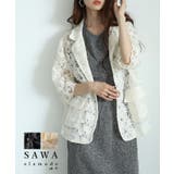 ハンサムに華やぐ甘いレトロな花柄レーステーラードジャケット レディース | Sawa a la mode | 詳細画像1