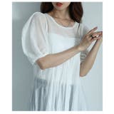 可憐なシルエットを描くシアーニットボリューム袖ティアードチュニック レディース | Sawa a la mode | 詳細画像19