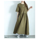 一枚で大人のラフな甘さが宿る切り替えギャザー異素材ワンピース レディース | Sawa a la mode | 詳細画像3