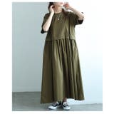 一枚で大人のラフな甘さが宿る切り替えギャザー異素材ワンピース レディース | Sawa a la mode | 詳細画像11