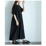 一枚で大人のラフな甘さが宿る切り替えギャザー異素材ワンピース レディース | Sawa a la mode | 詳細画像20