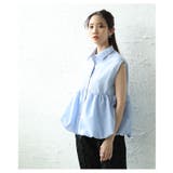 綺麗めに愛らしさをプラスするバブルヘムが可愛いペプラムノースリーブブラウス | Sawa a la mode | 詳細画像7