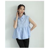 綺麗めに愛らしさをプラスするバブルヘムが可愛いペプラムノースリーブブラウス | Sawa a la mode | 詳細画像11
