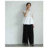 綺麗めに愛らしさをプラスするバブルヘムが可愛いペプラムノースリーブブラウス | Sawa a la mode | 詳細画像12