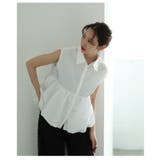 綺麗めに愛らしさをプラスするバブルヘムが可愛いペプラムノースリーブブラウス | Sawa a la mode | 詳細画像13