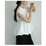 綺麗めに愛らしさをプラスするバブルヘムが可愛いペプラムノースリーブブラウス | Sawa a la mode | 詳細画像14