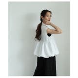 綺麗めに愛らしさをプラスするバブルヘムが可愛いペプラムノースリーブブラウス | Sawa a la mode | 詳細画像15