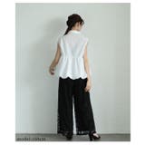 綺麗めに愛らしさをプラスするバブルヘムが可愛いペプラムノースリーブブラウス | Sawa a la mode | 詳細画像18