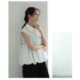 綺麗めに愛らしさをプラスするバブルヘムが可愛いペプラムノースリーブブラウス | Sawa a la mode | 詳細画像19