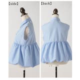 綺麗めに愛らしさをプラスするバブルヘムが可愛いペプラムノースリーブブラウス | Sawa a la mode | 詳細画像22