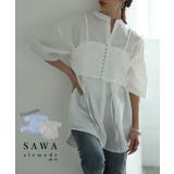 トレンドライクなレイヤードでサマ見えするベアトップ付きオーバーブラウス | Sawa a la mode | 詳細画像1