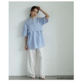 トレンドライクなレイヤードでサマ見えするベアトップ付きオーバーブラウス | Sawa a la mode | 詳細画像13