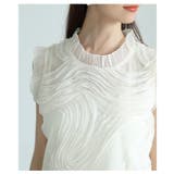 柔らかな女性らしさを惹き立てるチュールジャガードノースリーブブラウス レディース | Sawa a la mode | 詳細画像6
