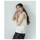 柔らかな女性らしさを惹き立てるチュールジャガードノースリーブブラウス レディース | Sawa a la mode | 詳細画像7
