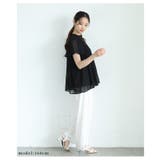 ふわっと優しく広がるフリルネック&フレア袖のプリーツシフォンブラウス レディース | Sawa a la mode | 詳細画像4