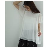 ふわっと優しく広がるフリルネック&フレア袖のプリーツシフォンブラウス レディース | Sawa a la mode | 詳細画像14