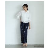 大人のこなれたお洒落を愉しむレース切替エンボスデザインショートブラウス | Sawa a la mode | 詳細画像8
