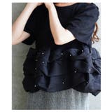 パールが降り注ぐオーガンジーフリルのペプラムプルオーバー レディース ファッション | Sawa a la mode | 詳細画像6
