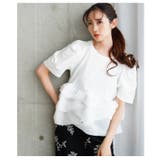 パールが降り注ぐオーガンジーフリルのペプラムプルオーバー レディース ファッション | Sawa a la mode | 詳細画像14