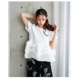 パールが降り注ぐオーガンジーフリルのペプラムプルオーバー レディース ファッション | Sawa a la mode | 詳細画像17