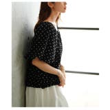 スイートなデザインに心ときめくドット柄バルーンスリーブブラウス レディース | Sawa a la mode | 詳細画像10