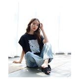 ヴィンテージなモード感で雰囲気増すプリントコットンTシャツ レディース | Sawa a la mode | 詳細画像4