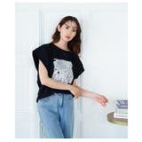 ヴィンテージなモード感で雰囲気増すプリントコットンTシャツ レディース | Sawa a la mode | 詳細画像8