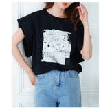 ヴィンテージなモード感で雰囲気増すプリントコットンTシャツ レディース | Sawa a la mode | 詳細画像9