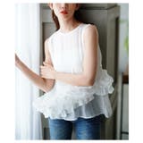 流れるアシンメトリーフリルが目を惹く爽やかシアーブラウス レディース ファッション | Sawa a la mode | 詳細画像5