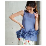 流れるアシンメトリーフリルが目を惹く爽やかシアーブラウス レディース ファッション | Sawa a la mode | 詳細画像14