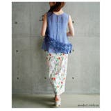 流れるアシンメトリーフリルが目を惹く爽やかシアーブラウス レディース ファッション | Sawa a la mode | 詳細画像16