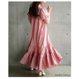 可愛さ零れるパフスリーブリボンティアードロングワンピース レディース ファッション | Sawa a la mode | 詳細画像8