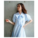 可愛さ零れるパフスリーブリボンティアードロングワンピース レディース ファッション | Sawa a la mode | 詳細画像9