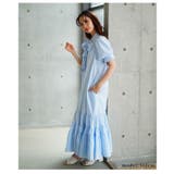 可愛さ零れるパフスリーブリボンティアードロングワンピース レディース ファッション | Sawa a la mode | 詳細画像10