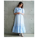 可愛さ零れるパフスリーブリボンティアードロングワンピース レディース ファッション | Sawa a la mode | 詳細画像13