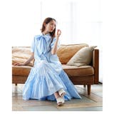 可愛さ零れるパフスリーブリボンティアードロングワンピース レディース ファッション | Sawa a la mode | 詳細画像14