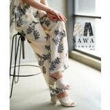 シックに華やぐリーフ刺繍がナチュラルなメッシュワイドパンツ レディース | Sawa a la mode | 詳細画像1