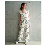 シックに華やぐリーフ刺繍がナチュラルなメッシュワイドパンツ レディース | Sawa a la mode | 詳細画像8