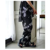 シックに華やぐリーフ刺繍がナチュラルなメッシュワイドパンツ レディース | Sawa a la mode | 詳細画像14