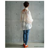大輪の白花刺繍が美しいリボン付きシアーブラウストップス レディース ファッション | Sawa a la mode | 詳細画像8