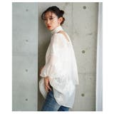 大輪の白花刺繍が美しいリボン付きシアーブラウストップス レディース ファッション | Sawa a la mode | 詳細画像9