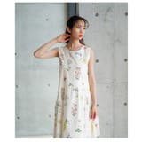 大人の可愛さ引き立つウエストカーブ切り替えのフラワーロングワンピース レディース | Sawa a la mode | 詳細画像19